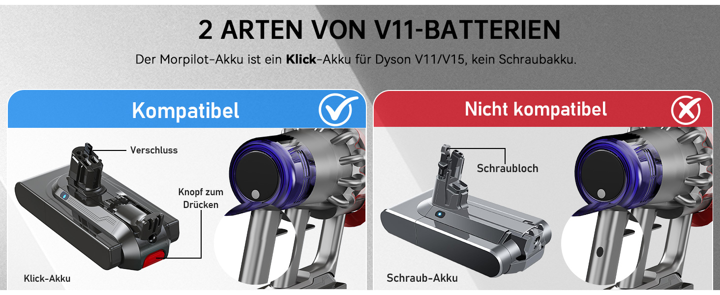 Акумулятор Morpilot V7 8000mAh для пилососа Dyson V7 SV11 Animal, Motorhead, Pro, Trigger, Fluffy + фільтри (V11 8.0Ah)