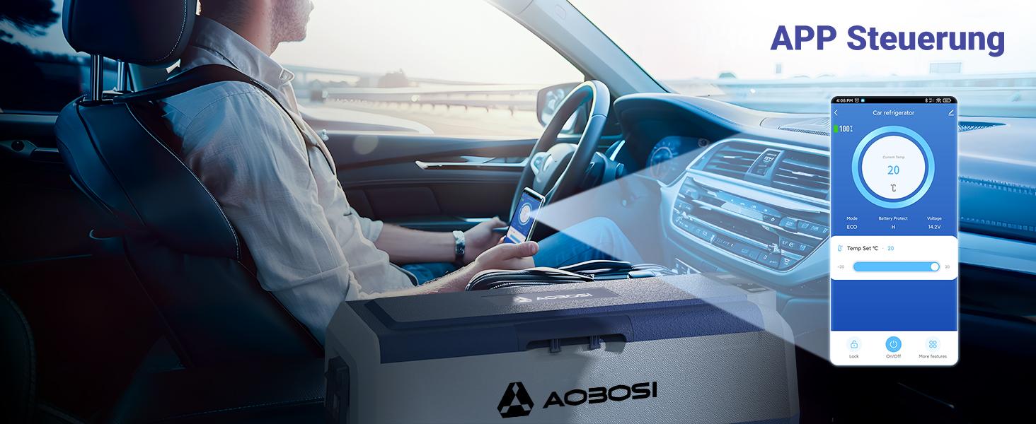 Автомобільний компресорний холодильник AAOBOSI 36л з Wi-Fi, 12/230V, -20°C до +20°C для кемпінгу, подорожей, риболовлі