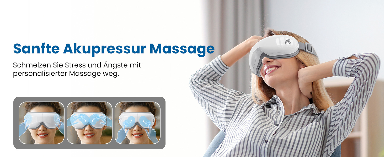 Масажер для очей BOB AND BRAD EyeOasis 3 Elite з підігрівом та охолодженням, маска для очей при мігрені, сухість очей, зняття стресу, покращення сну, подарунок для жінок та чоловіків