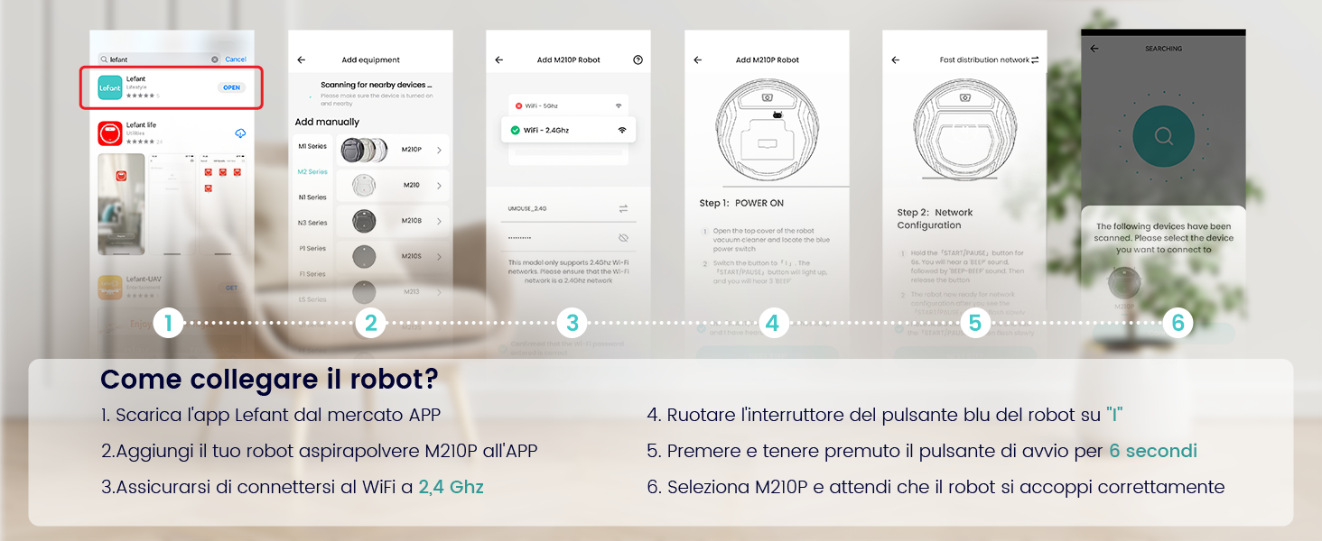 Робот-пилосос LEFANT M210P з функцією миття, 12000Pa, LiDAR, білий