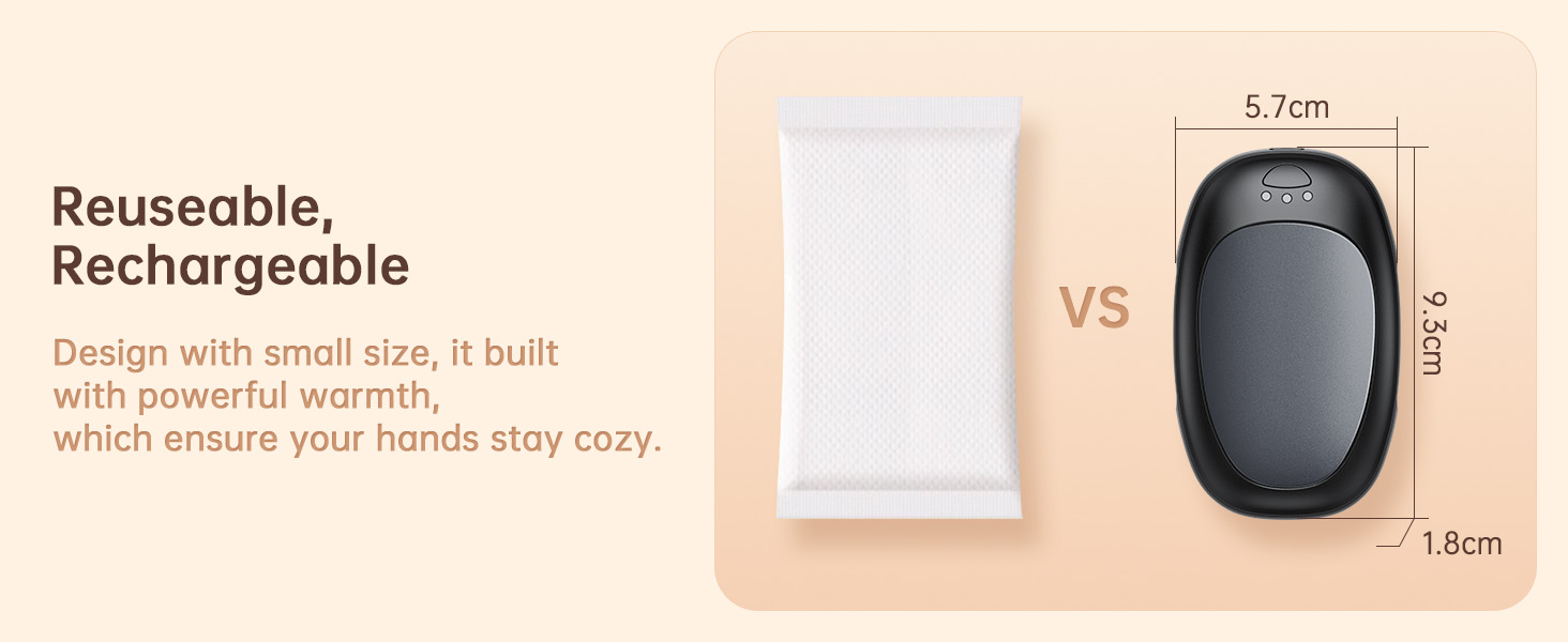 Jonwall Електричні грілки для рук, перезаряджувані, 2 шт. у наборі, USB, портативні, 3 рівні нагріву, для кемпінгу, полювання, гольфу, подарунок для жінок та чоловіків (сірі)