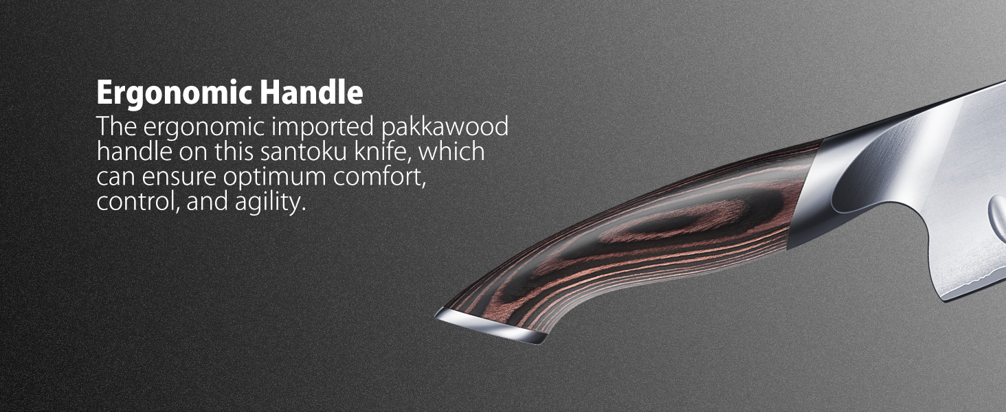 Японський ніж Сантоку HOSHANHO - професійний кухонний ніж з нержавіючої сталі з ергономічною ручкою, подарункова упаковка