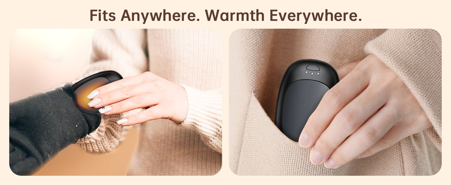 Jonwall Електричні грілки для рук, перезаряджувані, 2 шт. у наборі, USB, портативні, 3 рівні нагріву, для кемпінгу, полювання, гольфу, подарунок для жінок та чоловіків (сірі)