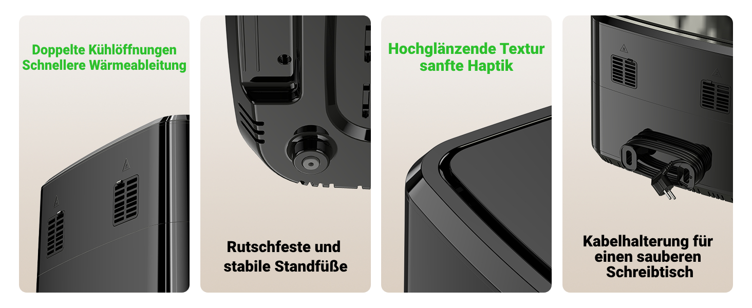 Фритюрниця повітряна XXL, 12л, 8-в-1, з двома камерами, окреме регулювання температури, сенсорний екран, чорний