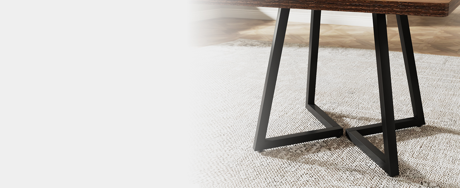 Стіл обідній Tribesigns 80x80 см, для 4 осіб, промисловий стиль, коричневий