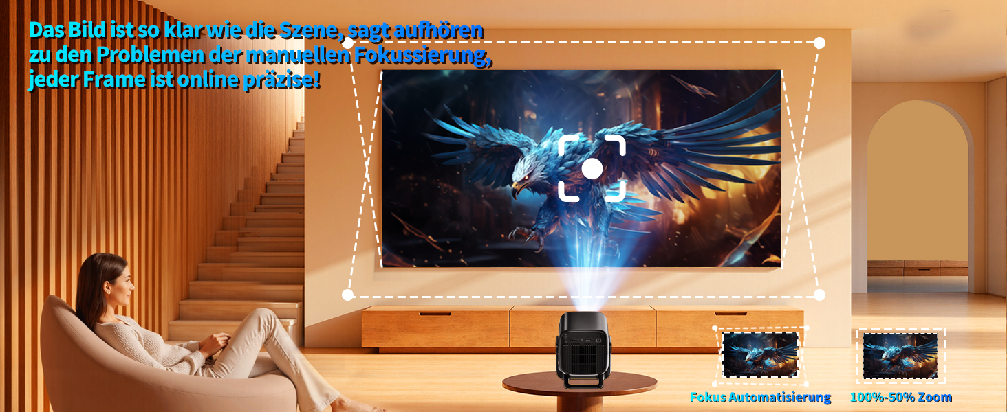 Портативний проєктор Mini Beamer 4K Full HD з 5G WiFi 6, Bluetooth 5.4 та автоматичною корекцією трапецеїдальних спотворень. Підтримка USB/Laptop/PC, з мишкою та пультом дистанційного керування. Чорний (Black-1)