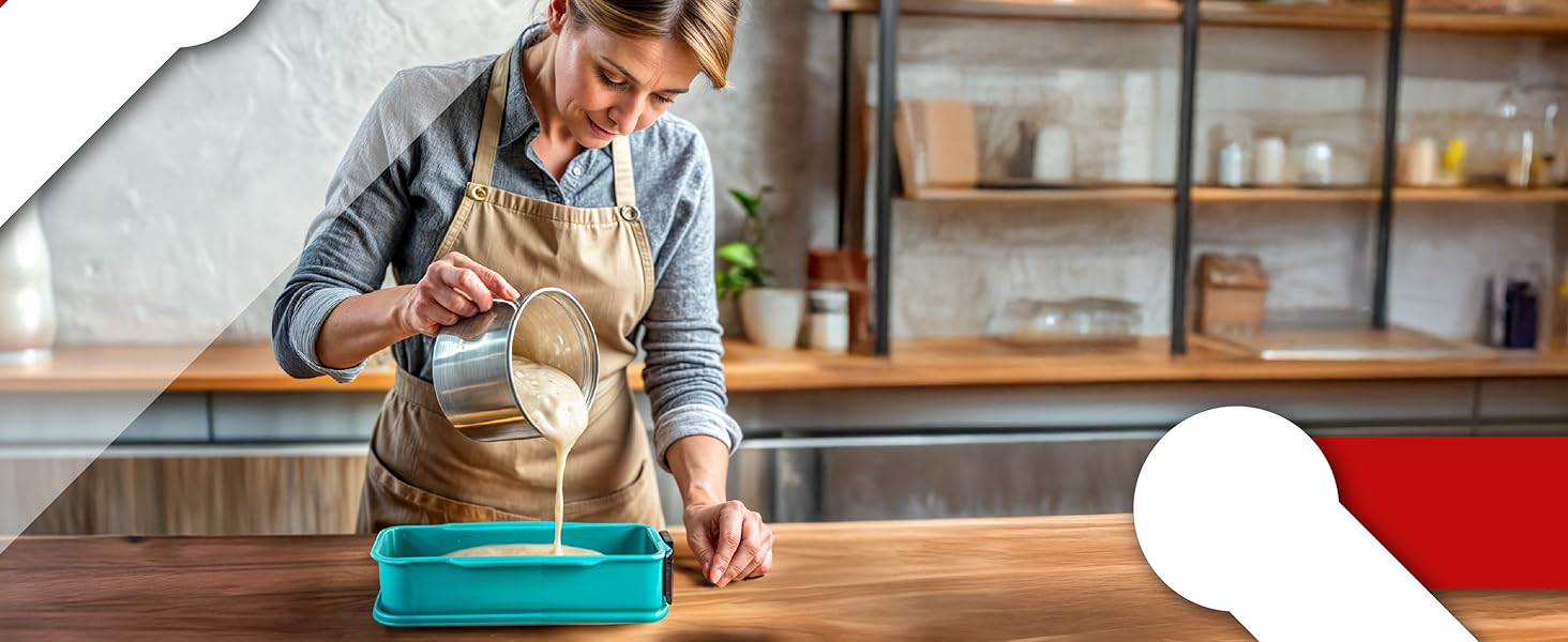 Силіконова форма для випічки тортів з антипригарним покриттям (з скляною основою XL) (Квадратна форма)