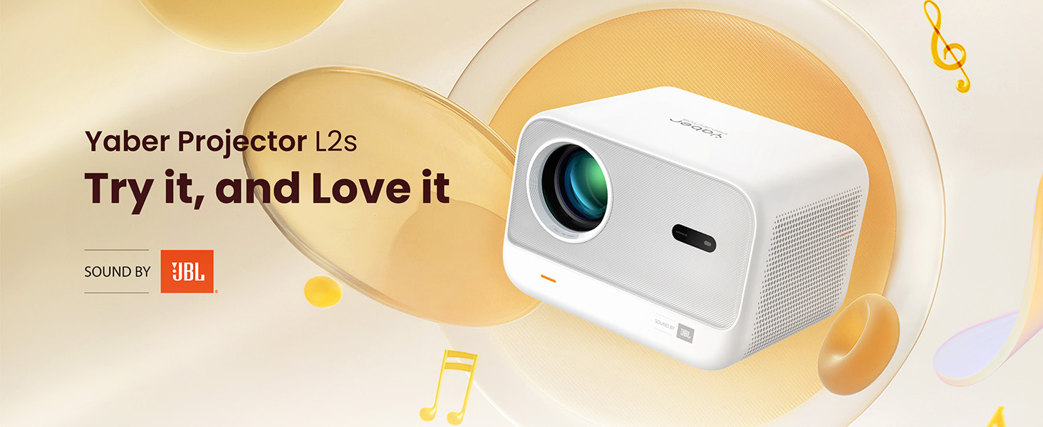 Відеопроектор Yaber L2s з нативним 1080P, автофокусом та WiFi 6/Bluetooth 5.1 для дому та мобільного перегляду