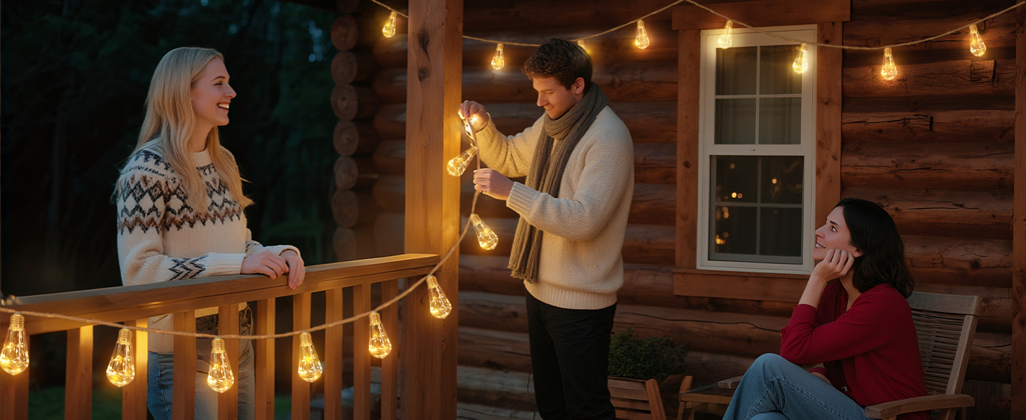 LED-гірлянда сонячна зовнішня 10м, 16+1 G40, диммування, 3 режими, пульт дистанційного керування, вологостійка, тепле світло, для саду, балкону, декору