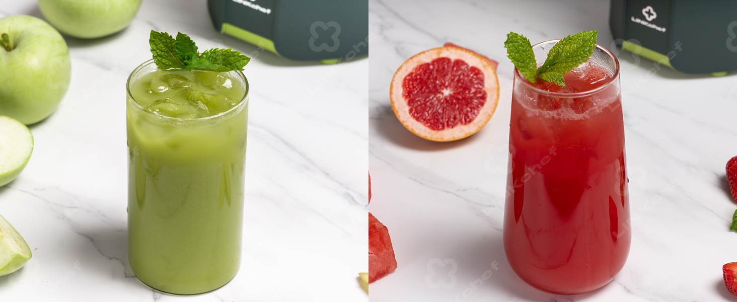 LINKChef Швидковичавник Slow Juicer: холодний віджим, для овочів та фруктів, легко миється, BPA Free, 200W (зелений)