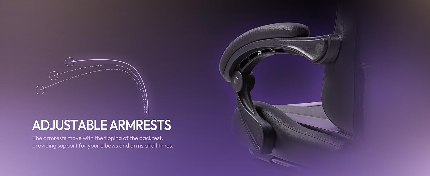 Ігровий крісло Dowinx з регульованою висотою, масажний поперековий підтримувач, ергономічний дизайн, м'яка мікрофібра велюр, потовщене сидіння, підголовник та підніжка в комплекті, регулювання на 155°, (Ліден, База)