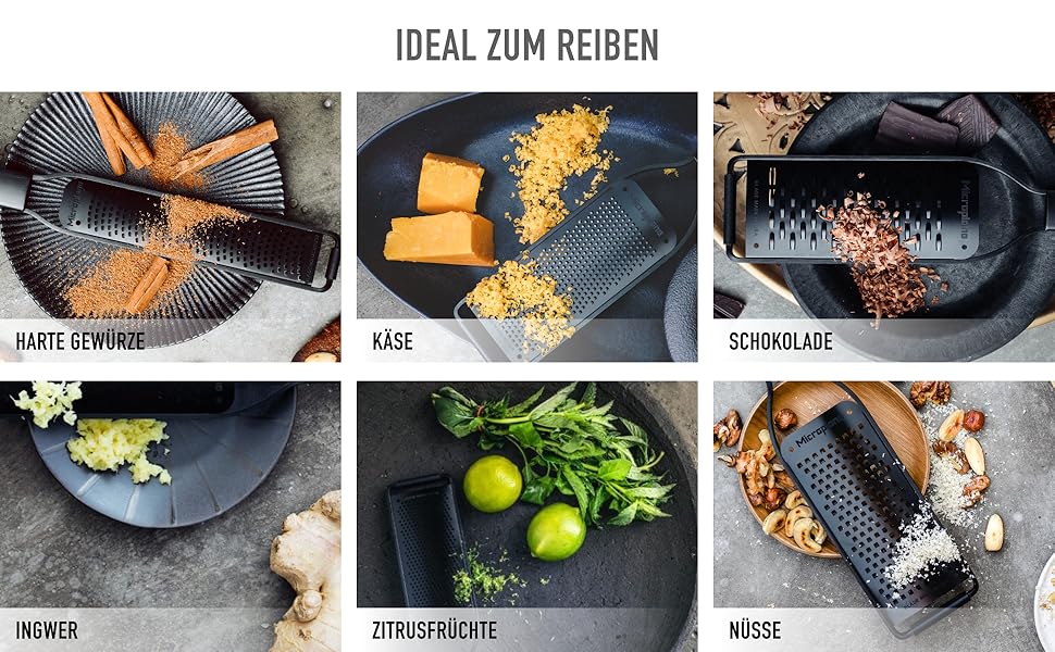 Терка кухонна Microplane Grob з нержавіючою сталлю, Made in USA, для сиру, моркви, імбиру, кокосу та хріну, серія Black Sheep, чорна, велика решітка