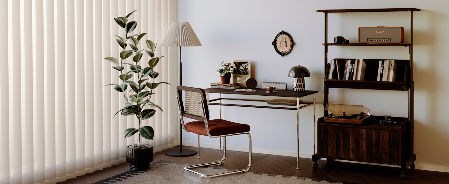 Стіл для принтера Fenge на коліщатках з органайзером та полицями, 45.3x33.5x53.5 см (Чорний)