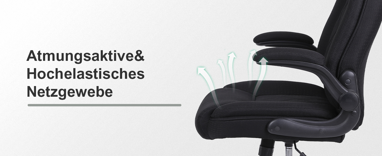 Офісний крісло Flysky з високою спинкою, регульованою висотою та підголівником, чорне. Ергономічне крісло для офісу, чорний.