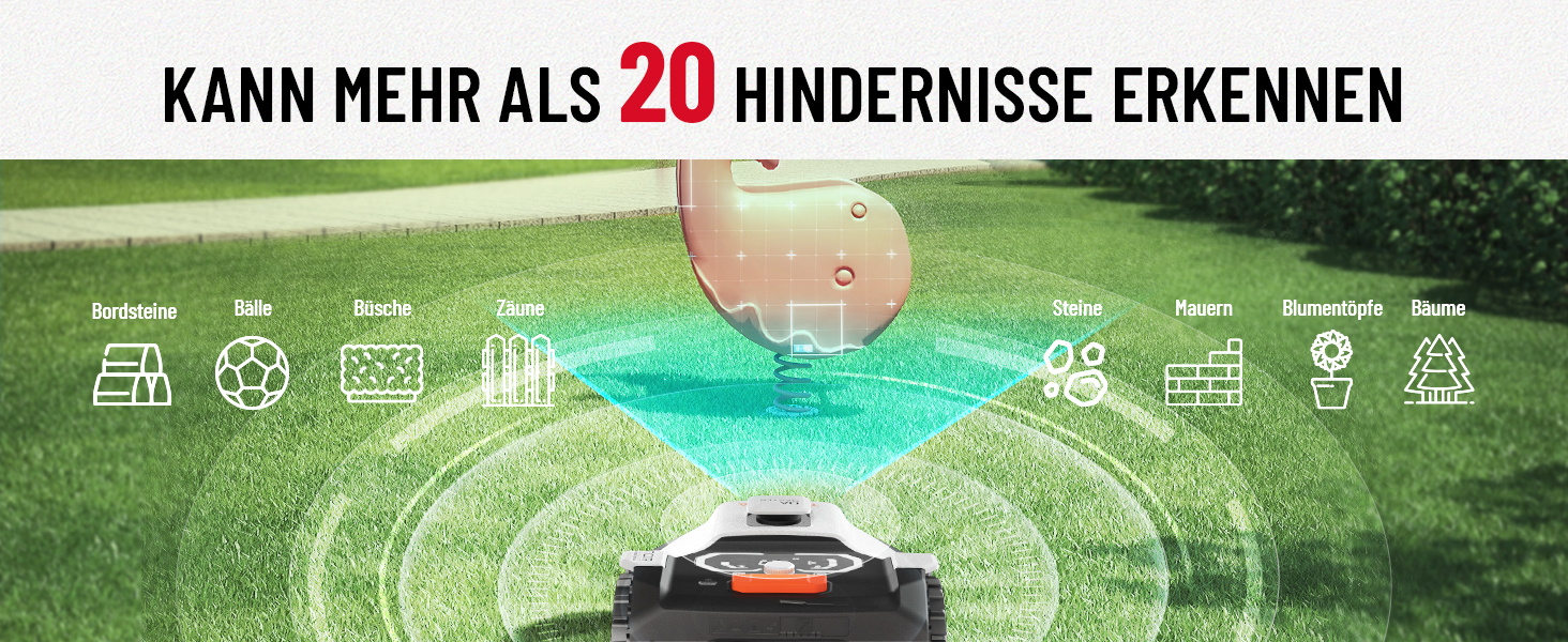 Робот-газонокосарка для 1000 м² з LiDAR, управління через додаток, автоматичне заряджання, інтелектуальна навігація, 40% нахилу, багатозонне управління (KDRM107)