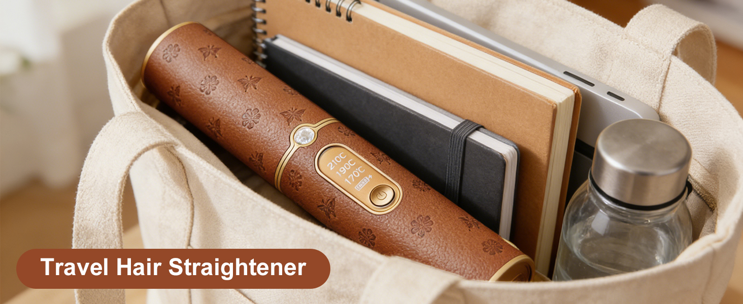 Бездротовий випрямляч для волосся Urban Ol Titan з акумулятором 5000mAh: 2-в-1, портативний міні-випрямляч для локонів та вирівнювання, швидкий нагрів до 204°C (410°F)