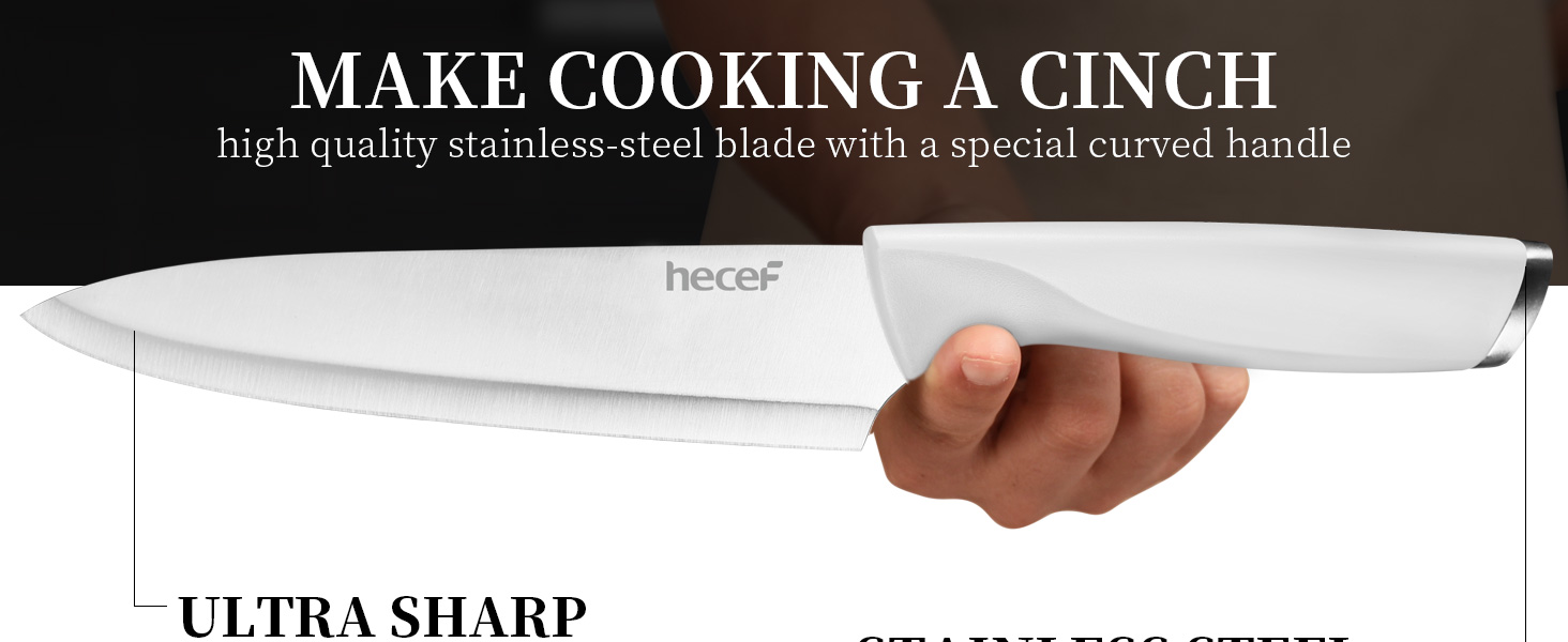 Набір кухонних ножів з бруском Messerich: 7 предметів, нержавіюча сталь, кухонні ножі та ножиці, чорний