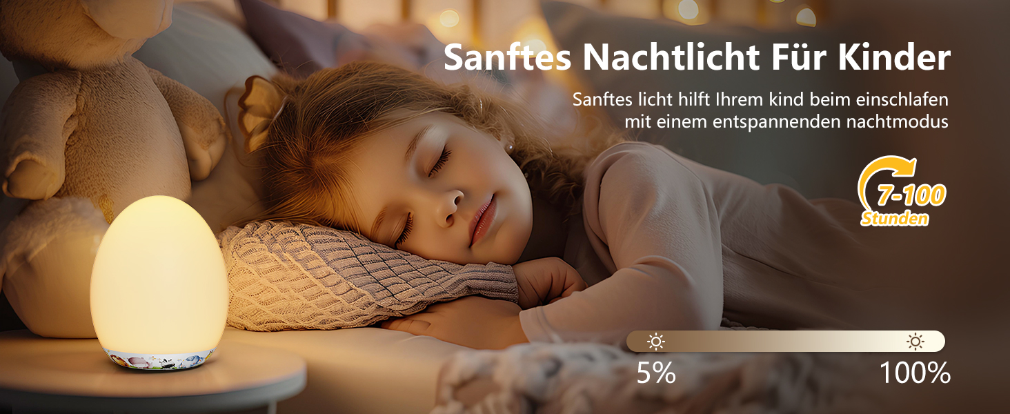 Нічник-ліхтарик MediAcous для дітей та малюків з 8 кольорами, регулюванням яскравості, таймером 1 година та сенсорним керуванням. Декоративний нічник з мисливцями для дитячої кімнати (білий)