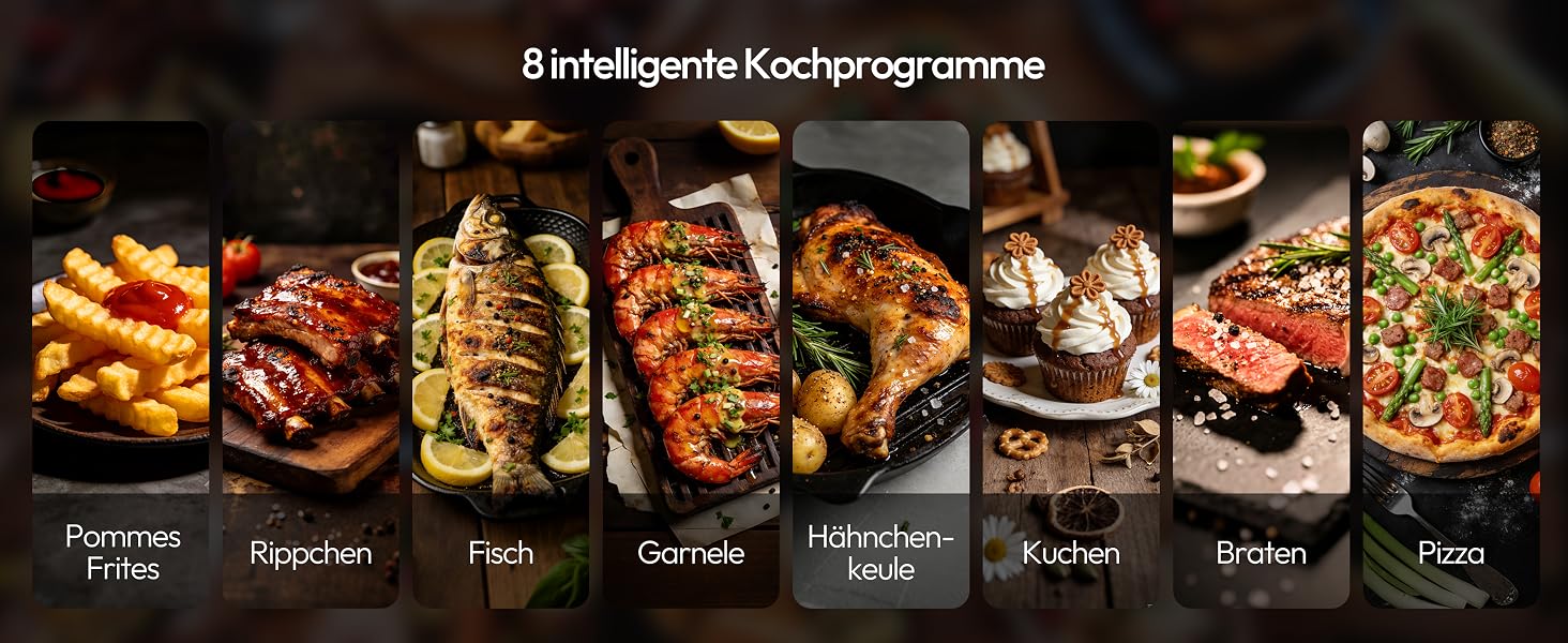 Аерофритюрниця LLIVEKIT з двома камерами та вікном перегляду, 8.5л (4.5л+4.5л), мультипіч 9-в-1 XXL без олії, сенсорне керування, таймер, чорно-срібляста