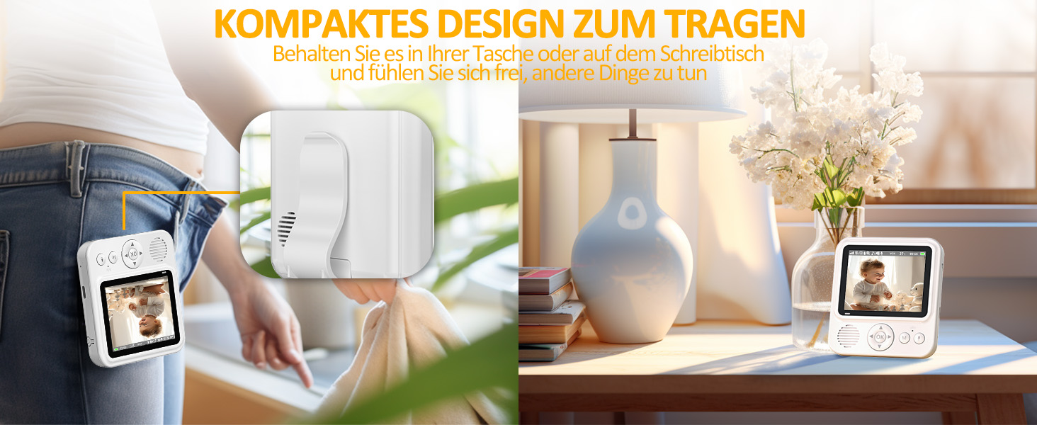 Відеоняня OBVHNUA з камерою 720P, IPS монітором 2.8