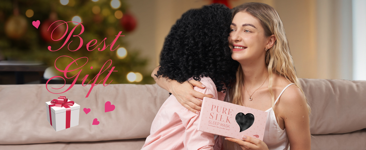 Маска для сну LitBear з шовку для тих, хто спить на боці, 100% шовк 22 momme 6A тутового шовку, блокує світло, для жінок та чоловіків, з чохлом для зберігання та гумкою для волосся (Чорна)