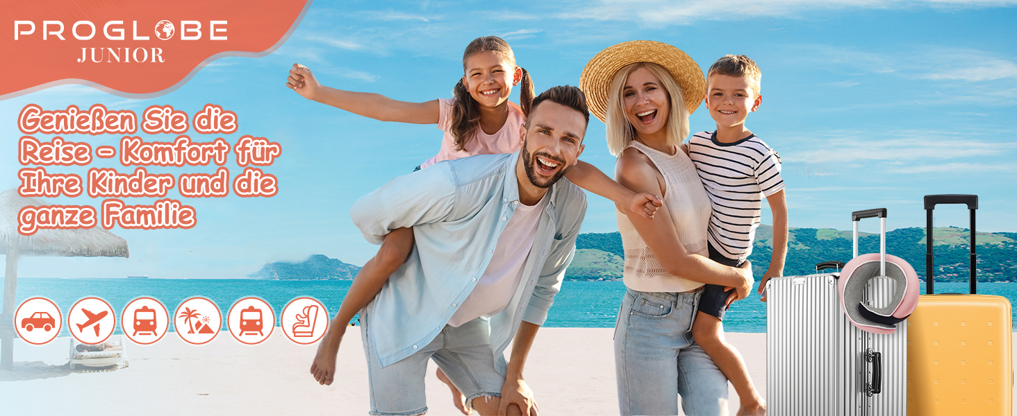 Подушка для шиї ProGlobe, 100% Memory Foam, ортопедична, для подорожей (літак, авто, поїзд), з маскою для сну, сітчаста сумка (світло-рожева)