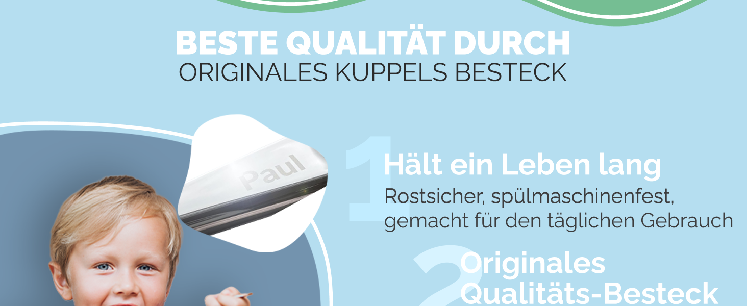 Персоналізований дитячий столовий набір Kinderbesteck з гравіюванням імені – ідеальний подарунок для хлопчика, 3 роки, набір столових приборів з нержавіючої сталі