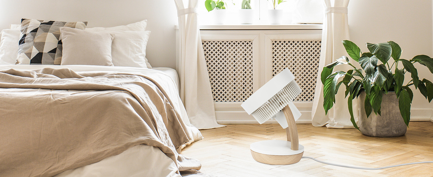 Вентилятор настільний MYCARBON FS05-DC: тихий, 8 швидкостей, 1850 м³/год, ECO-режим, 3D-циркуляція повітря для спальні 30м², таймер 8 год