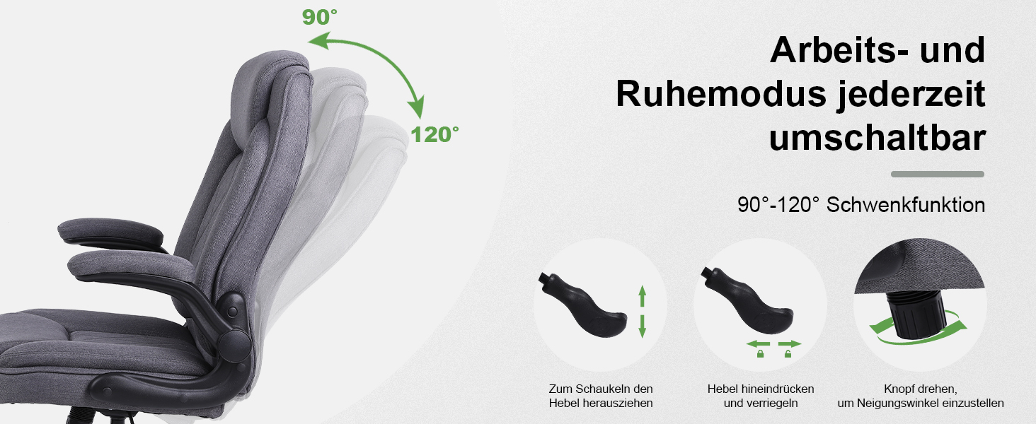 Офісний крісло Flysky з високою спинкою, регульованою висотою та підголівником. Зручний офісний крісло для керівника (сірий)