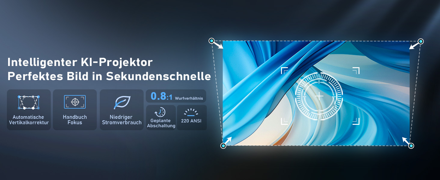 Смарт-проектор XuanPad White 4K Support, 20000 Люмен, Native 1080P, WiFi, Bluetooth, портативний кінотеатр з підставкою 360°