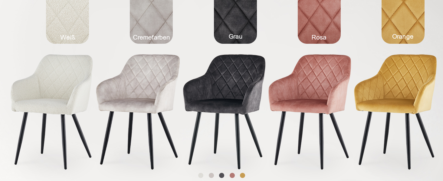 Крісла для їдальні CLIPOP, комплект 4 шт., обтягнуті оксамитом, з металевими ніжками, для вітальні, кухні, їдальні (4 шт., оксамит, зелений)