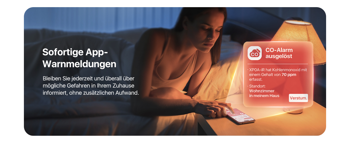 X-Sense XP0A-iR: Детектор диму та CO з голосовим оповіщенням та визначенням місця розташування, Wi-Fi, для 17 кімнат, сумісний з X-Sense Home Security App, набір 2 шт.