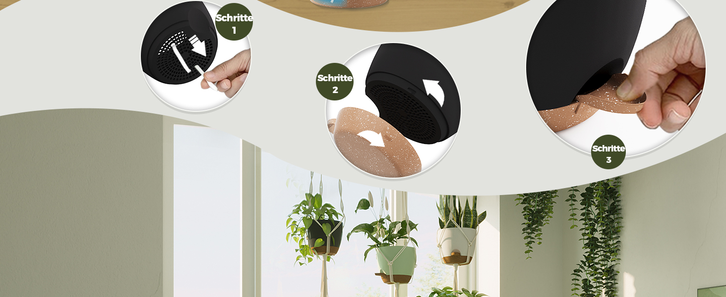 Набір горщиків для квітів Bamworld 6 шт. з автополивом, чорні, різні розміри (12.7-20.3 см), з підставкою, для розсади та кімнатних рослин