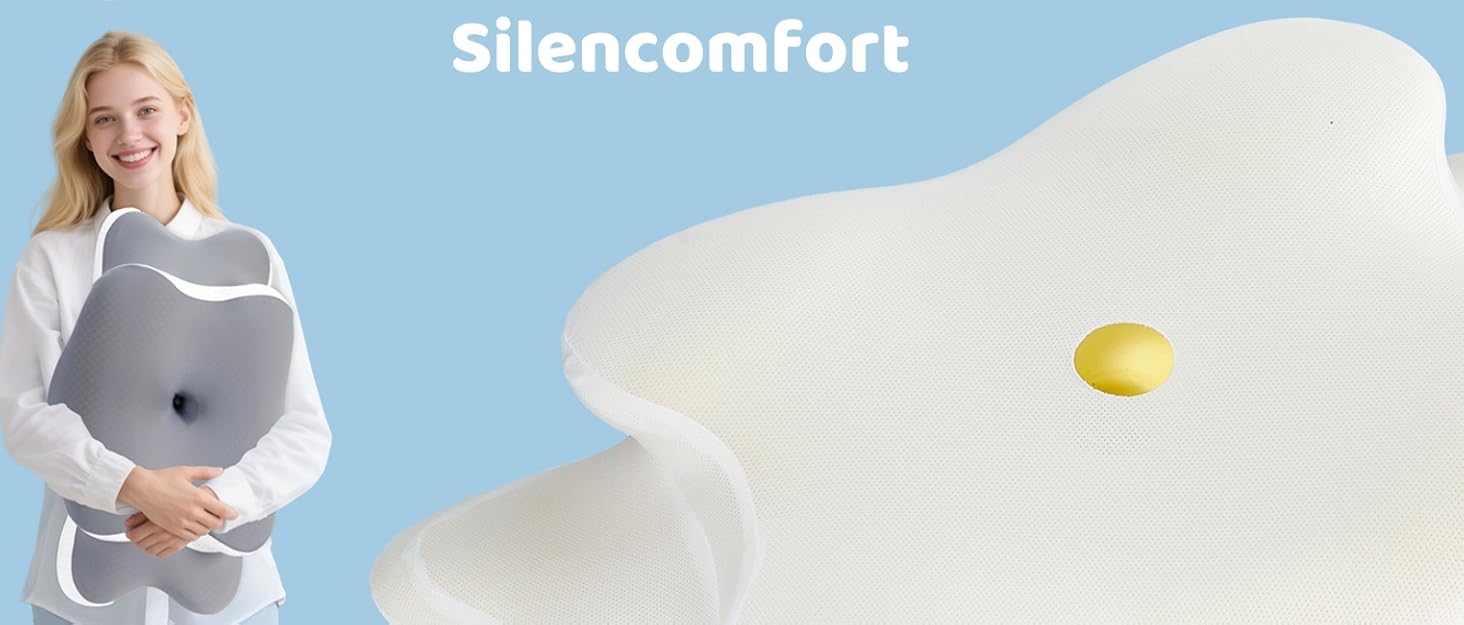 Подушка Silencomfort з Memory Foam: ортопедична, для сну на боці, спині та животі, з автоматичним відновленням форми