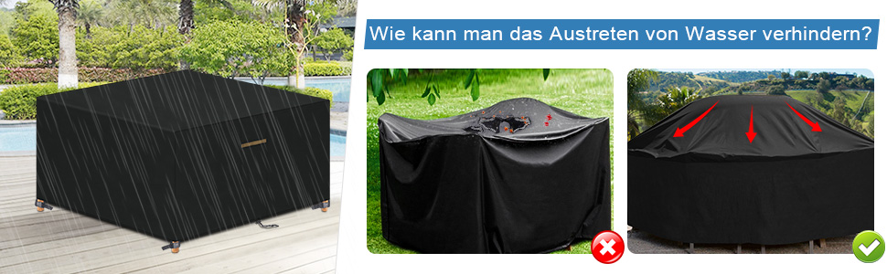 Водонепроникний чохол для садовой меблів VANSHEIM 60x60x60 см - захисна накривка для столу та садової групи