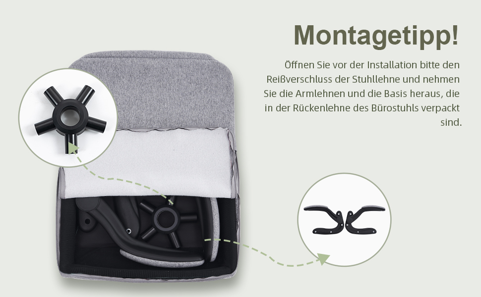 Офісний крісло CASTLOVE Ергономічне, для дому та офісу, сірого кольору, з підлокітниками, регулюванням висоти та нахилу, з підголівником, 150 кг, тканина