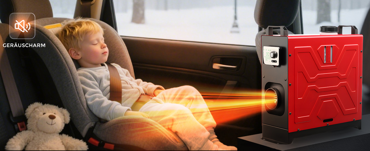 Дизельний обігрівач 8kW, 12V/24V з пультом керування та додатком, для авто, RV, човнів, вантажівок, з LCD-дисплеєм та шумопоглиначем