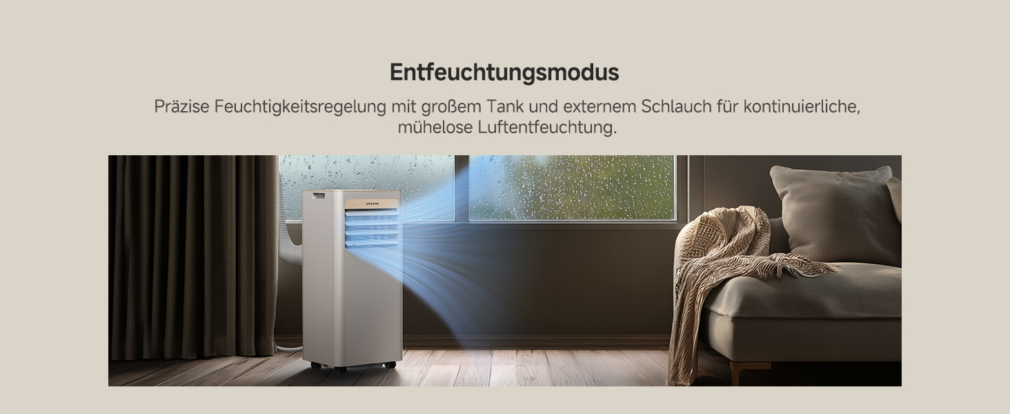 Мобільний кондиціонер Dreame P-Wind10 9000 BTU 3-в-1: охолодження, осушення, вентиляція. Керування через додаток, нічний режим, самоочищення