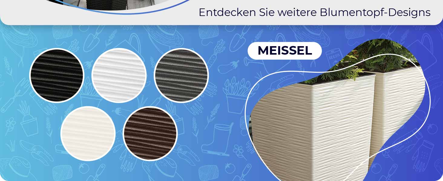 Набір горщиків для квітів KADAX 3 шт. (36/46,5/57,5 см) – пластикові, вологостійкі, для дому та саду, графіт, ротанг