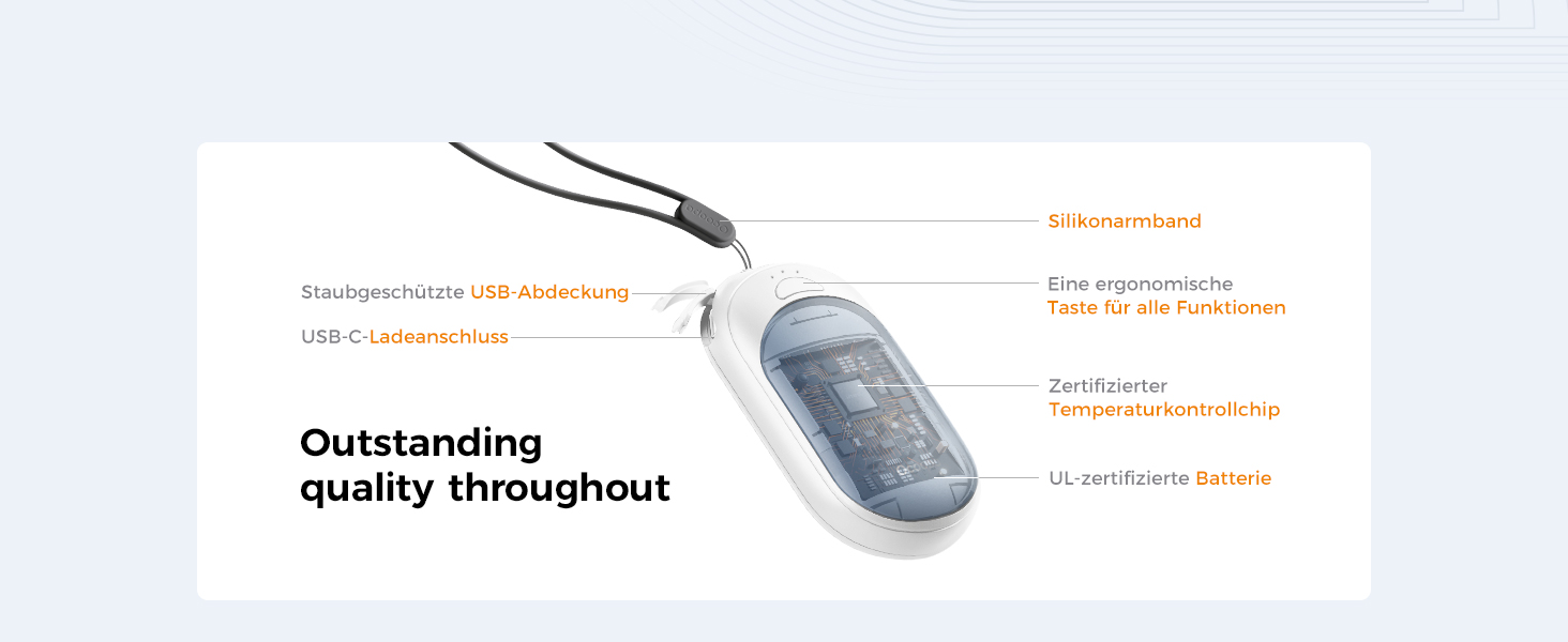 Електричні грілки для рук OCOOPA 2 шт. з магнітною фіксацією, 5000mAh, 3 режими нагріву, компактні, для рукавичок, зими, подарунок