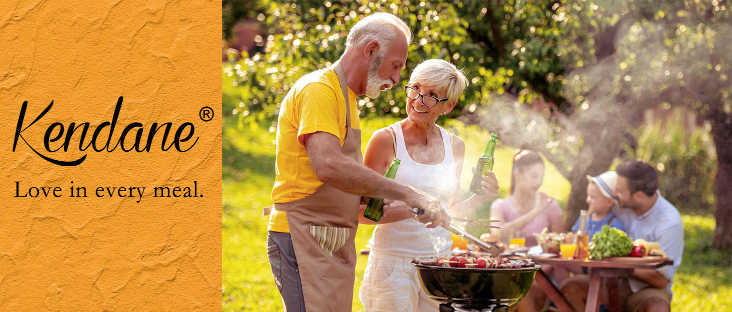 Набір для гриля з великою робочою поверхнею | Гриль-стіл, вуличний гриль-тролей, стіл з нержавіючої сталі для саду, срібно-чорний 112*59*82см