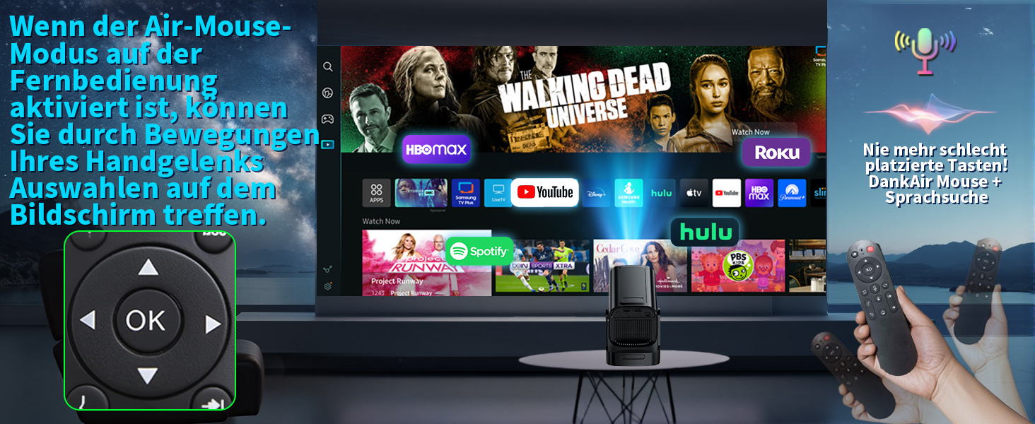 Портативний проєктор Mini Beamer 4K Full HD 1080P з WiFi 6, Bluetooth 5.2 та автоматичною корекцією трапецеїдальних спотворень. Підтримка HDMI, TV Stick, Memory Stick, Laptop. Білий (NT10-Black)