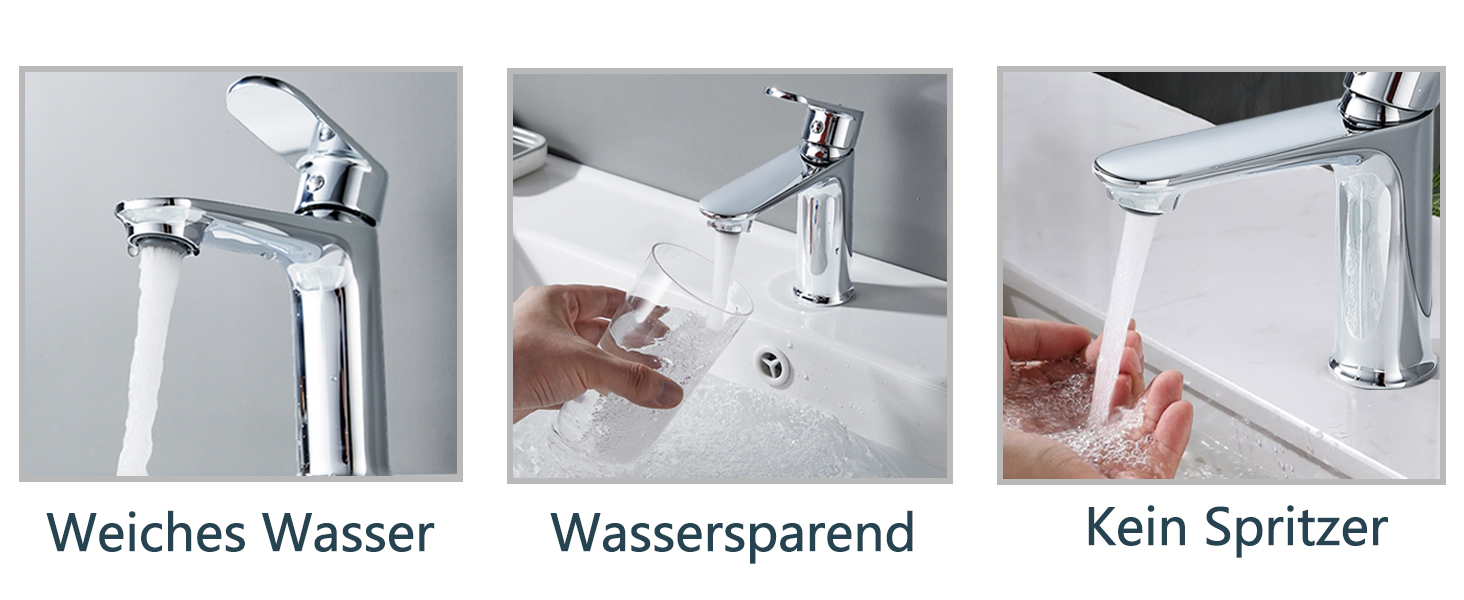 Набір змішувачів для ванної кімнати Belz, латунь, змішувач для раковини з однією отвором, гаряча та холодна вода, сірий (хром)