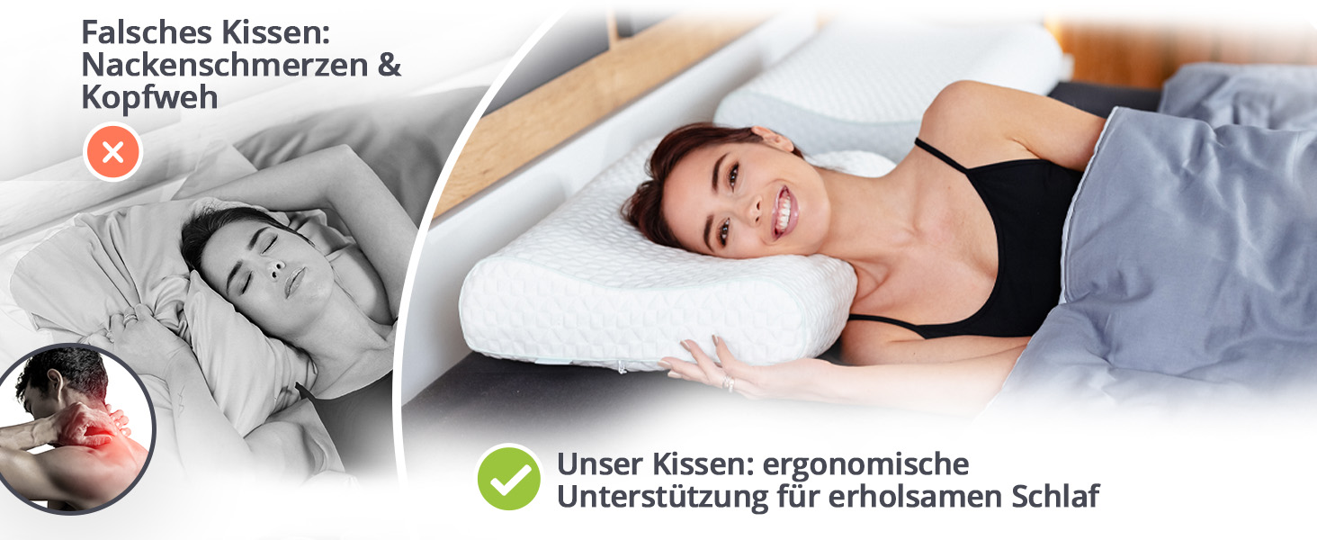 Ортопедична подушка Feela® для сну та підтримки шиї [3 ступені жорсткості] - Знімає біль у шиї та плечах, покращує якість сну та підтримує хребет | Регульована висота Подушка 60x40 см (середня жорсткість) 60x40 см - Середня