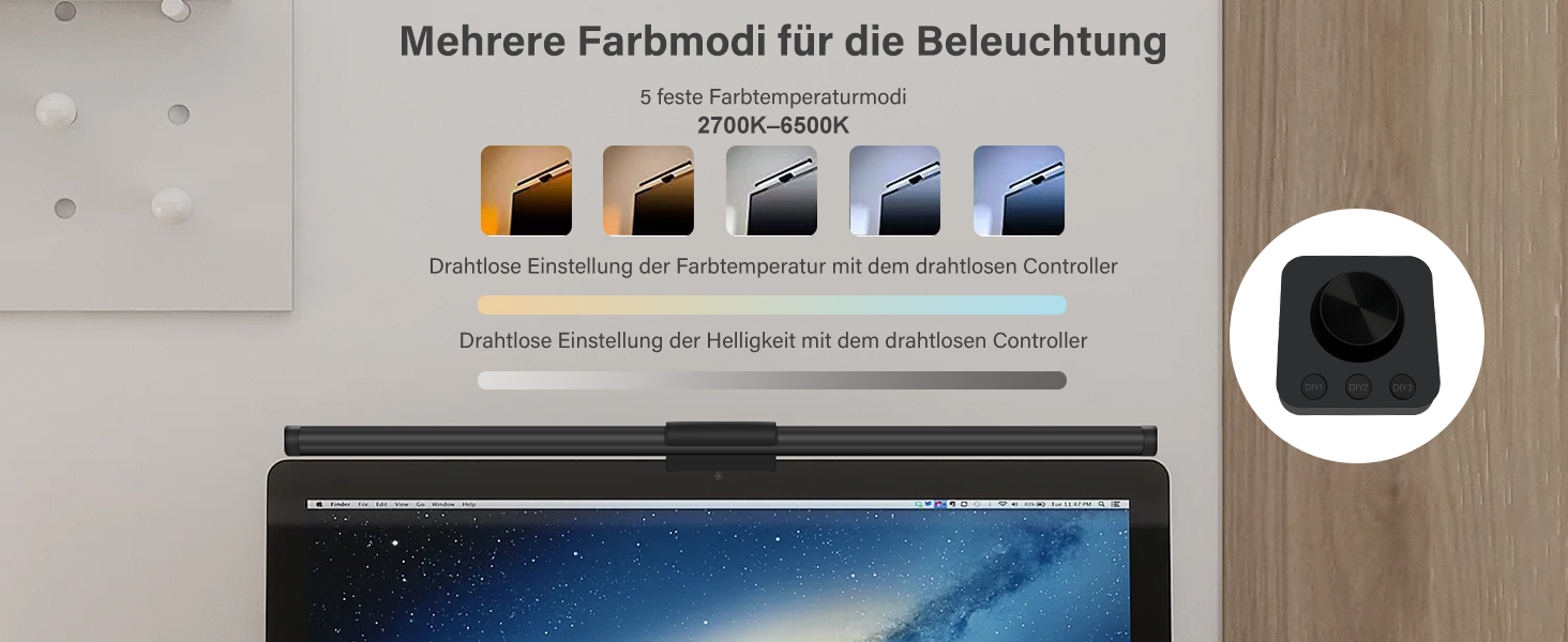LED лампа для монітора 55 см з інтелектуальним керуванням USB, захист очей, торкання, регулювання температури кольору, для ПК, офісу
