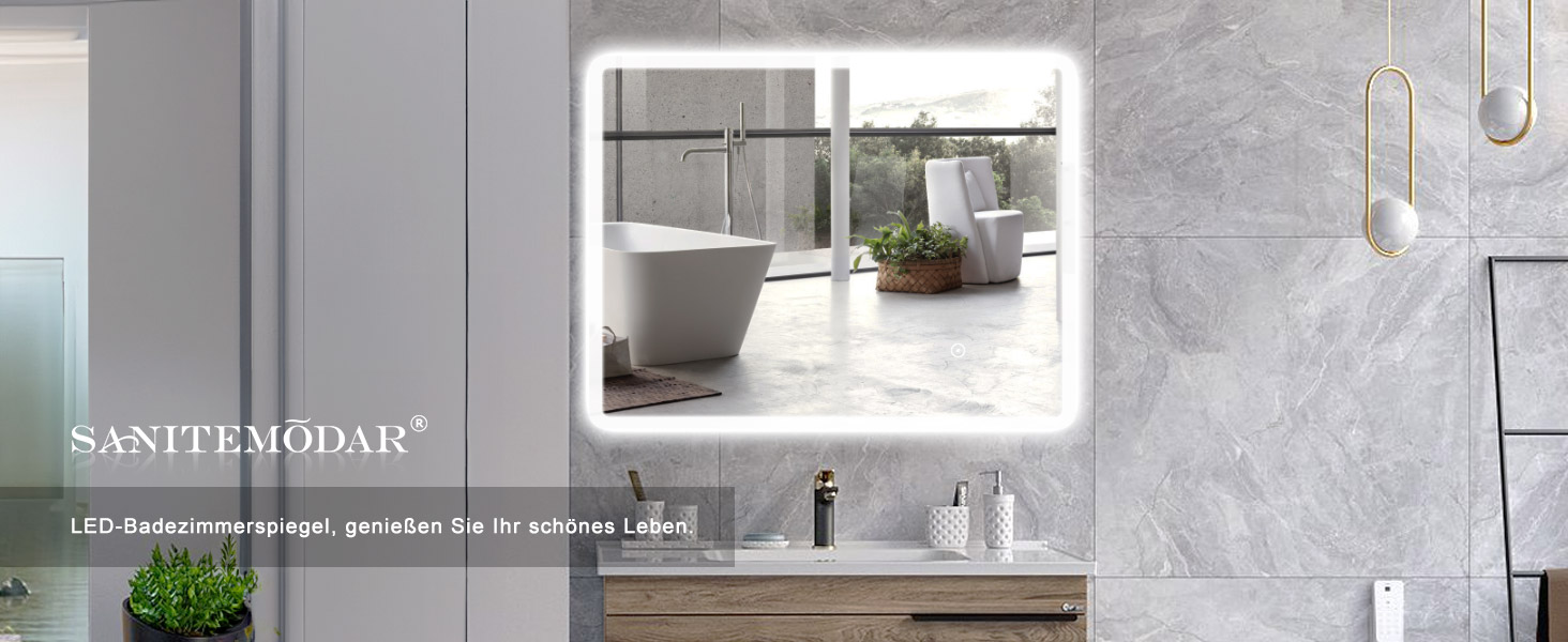 Дзеркало для ванної кімнати Sanitemodar LED 50x70 см з підсвічуванням, антизапар, сенсорне керування