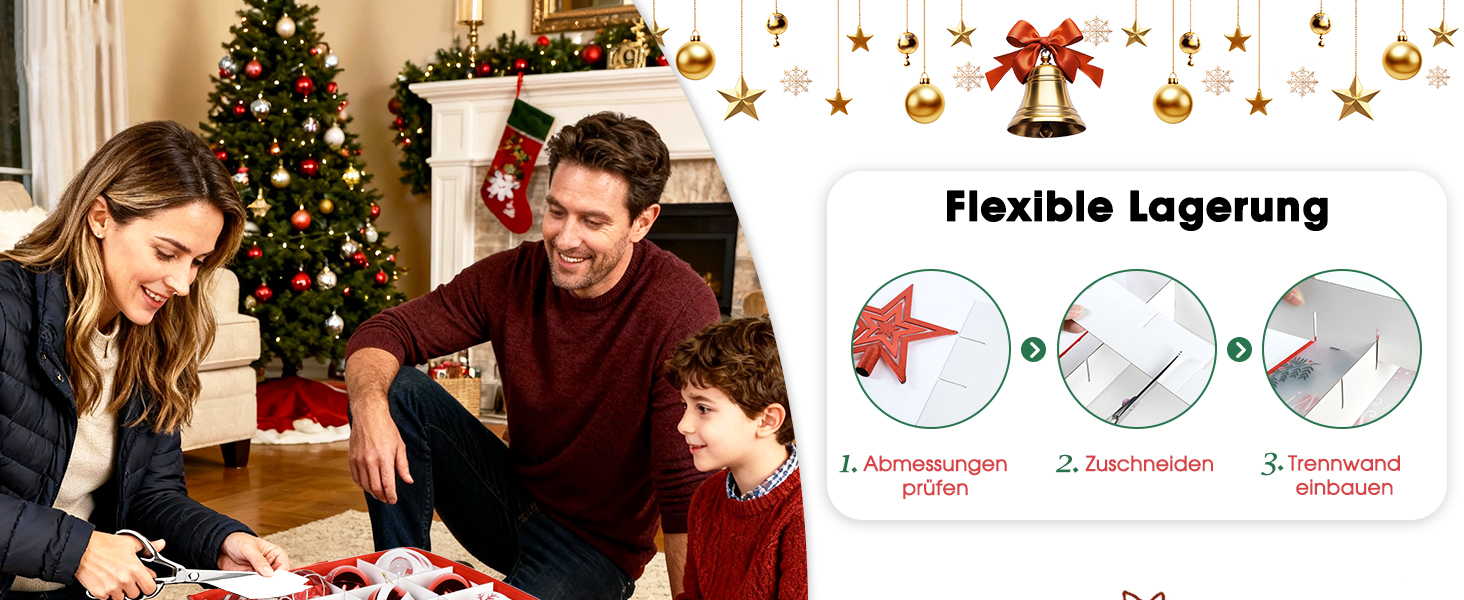 Органайзер для прикрас на ялинку Flow Fire: коробка для зберігання 2 шт., 64 відділення, під ялинкові кулі 7 см