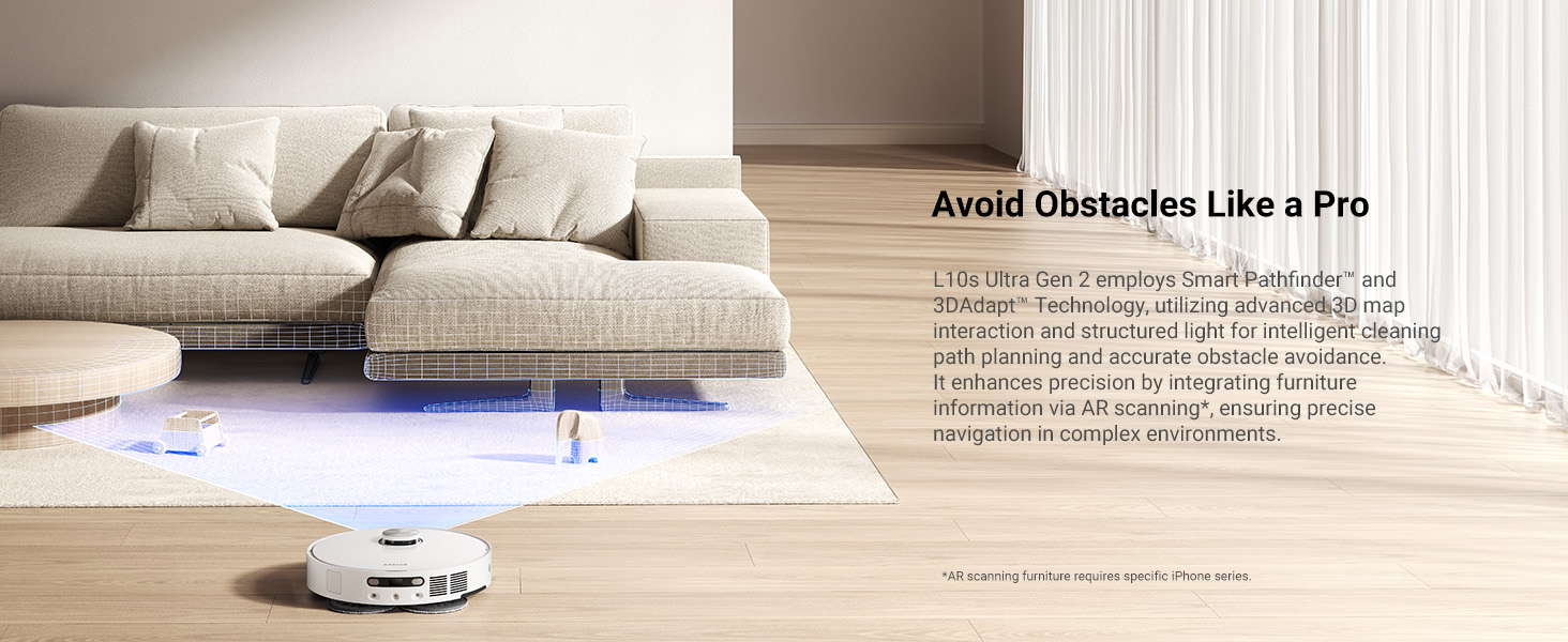Робот-пилосос Dreame L10s Ultra Gen 2 з миючим модулем, 10000Pa, LiDAR, MopExtend, автомийка та сушка, самостійне очищення та поповнення, підйом мопа 10,5 мм