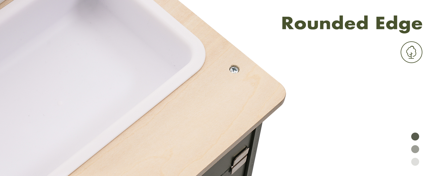 Дерев'яна дитяча кухня ROBOTIME Retro з аксесуарами, мікрохвильовка, диспенсер для льоду, шафка з ротангу, зелений колір, для дітей 3-8 років