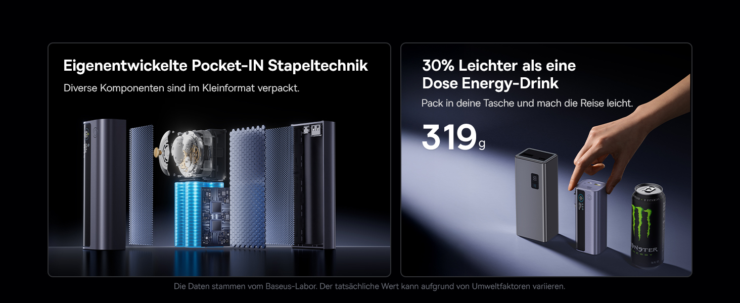 Powerbank Baseus EnerGeek для ноутбука: 100W, 10000mAh, 2x USB-C PD 3.0, Digital Display, сумісний з MacBook, Dell, HP, SteamDeck, iPhone, Samsung